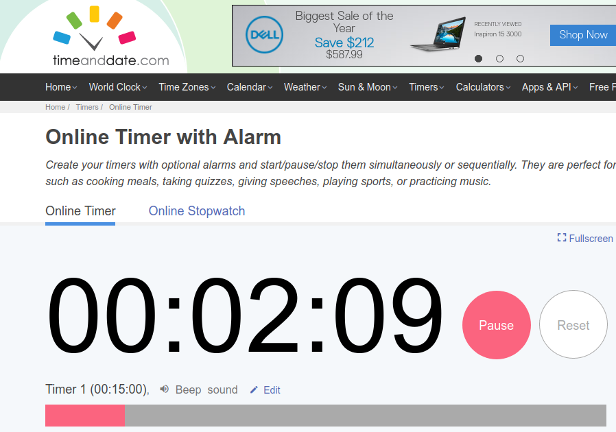 timeanddate timer